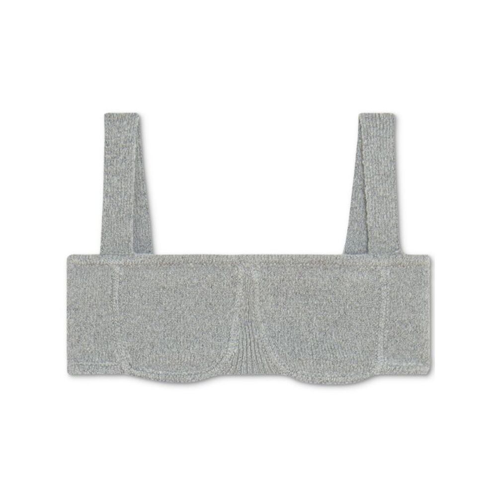 DANIELLE BERNSTEIN Intimates Gray Straight Neck Sweater Bralette Bra L